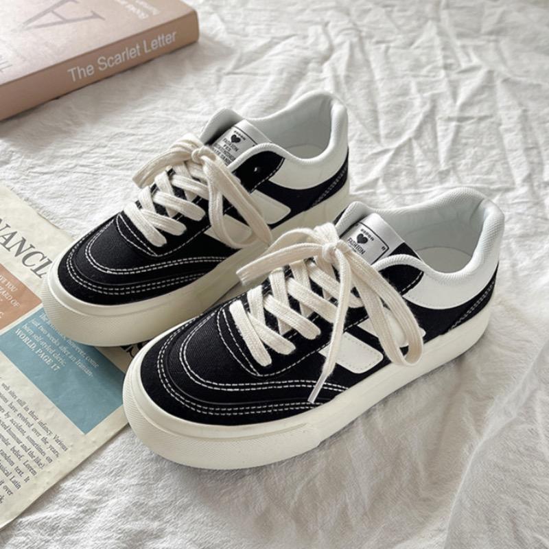 Women's Sneakers Trendy Versatile Casual Shoes Breathable Canvas Shoes for Women Platform Vulcanized Shoe Tennis Training Shoes