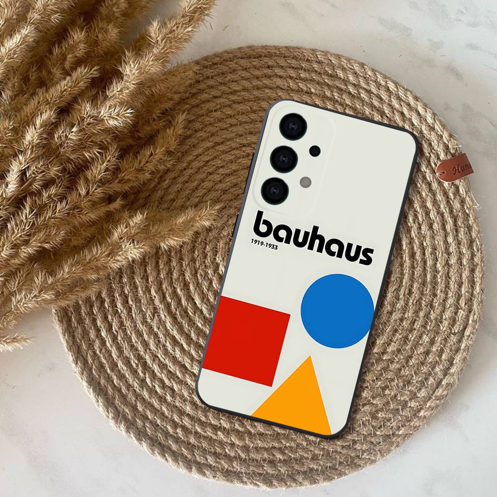 Geometric Bauhaus Art Phone Case For Samsung S25,S24,S21,S22,S23,S30,Ultra,S20,Plus,Fe,Lite,Note,10,9,5G Black Cover