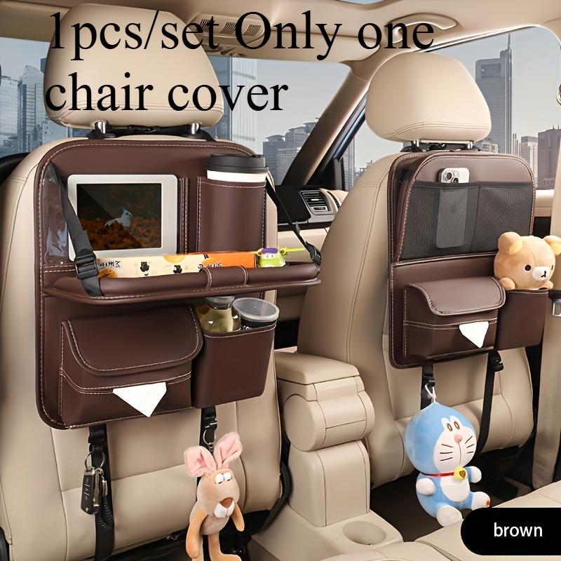 1pcs/set Leather Car Seat Back Organizer with Folding Table Hanging Storage Pouch Tissue Box Holder for Auto Accessories