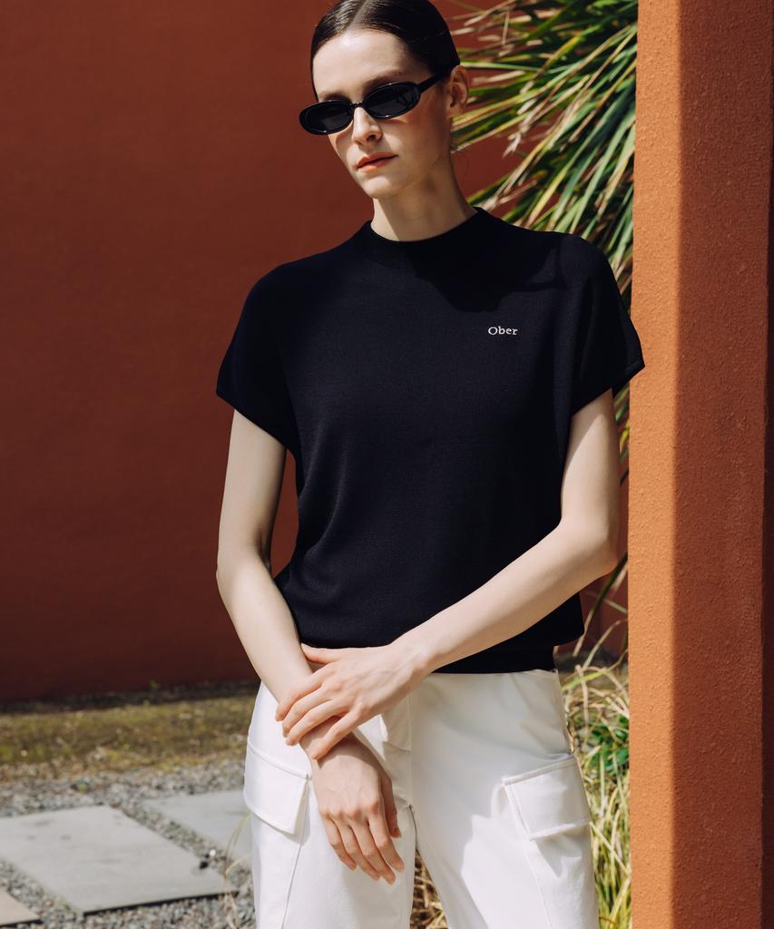 OBER GOLF Basic Dolman Summer Knit (Black)