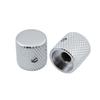 Musiclily Pro 1/4" Steel Flat Dome Knobs, Horizontal Thread, Metric/Inch Compatible, for Electric Guitars and Basses, Chrome (Set of 2)