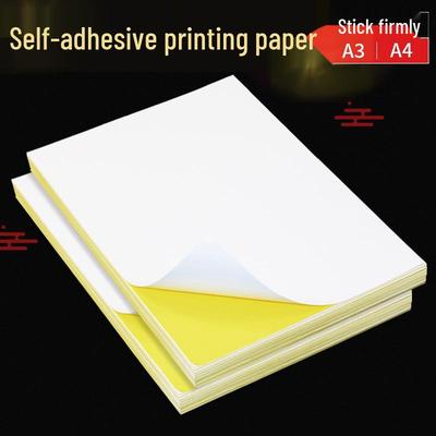White Glossy/Matte Self-Adhesive Printing Paper Labels, A4/A3, 100 Sheets, Free Shipping