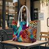 Vibrant Animal Print Tote Bag Casual Lightweight Large Capacity Daily Shopping Fashion Shoulder Handbag