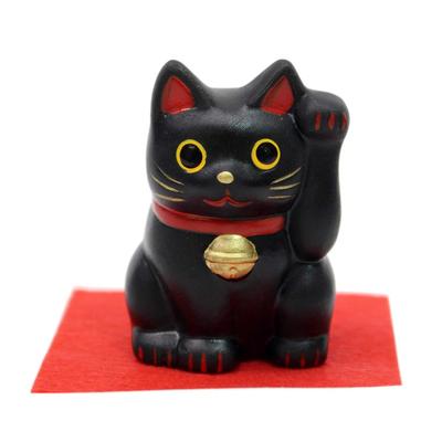 Lucky Cat Figurine Black (Small)