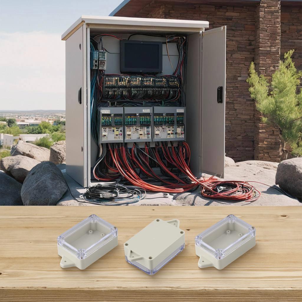 3 Stück Kunststoff-Verteilerdose 83X58X33mm Wasserdichte Verteilerdose mit Klarsichtdeckel für elektrische Kommunikation im Innen- und Außenbereich