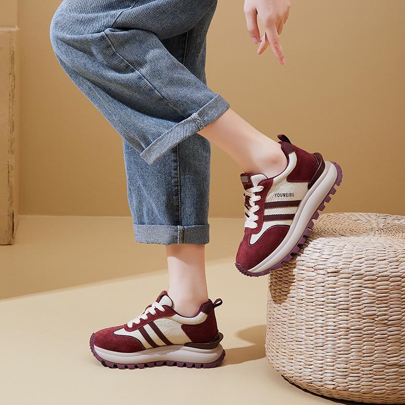 New Dad Shoes for Women, Fashionable and Versatile Thick-soled Sporty Casual Single Shoes