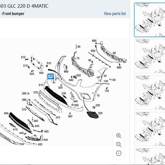 Mercedes-Benz W253 GLC200 Front Bumper Tow Hook Cover Primer