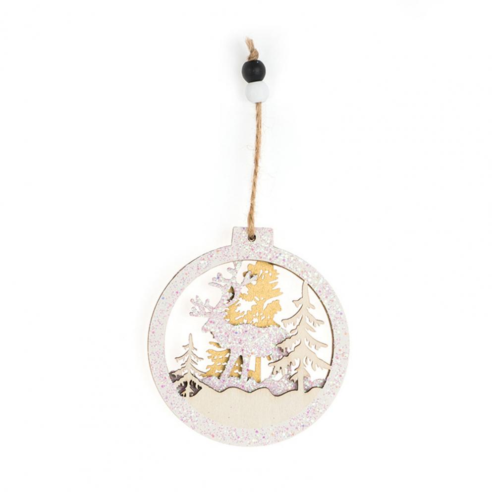 Christmas Wooden Pendants Vintage Hollow Ornament Christmas Tree Reindeer Ornament Hanging Gift Christmas suministros navideños