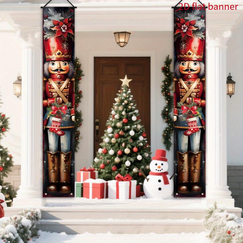 2pcs Christmas & Chinese New Year Nutcracker Calligraphy Double-Sided Door Couplet