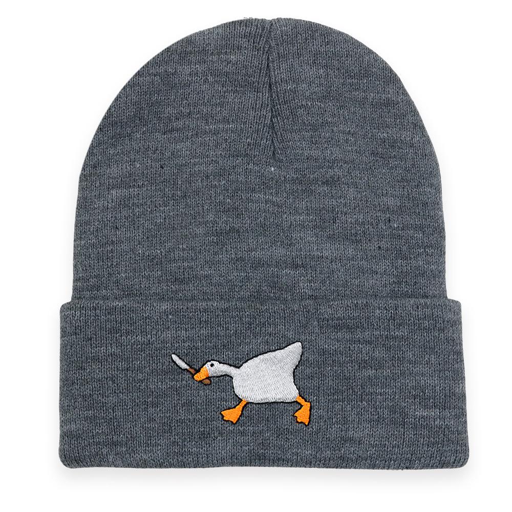 Big Goose Embroidered Knitted Hat for Winter and Winter Warmth, Men's and Women's Hoodies, Unclimbed Knitted Hat, Outdoor