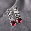 Pink Rubellite Gemstone Jewelry, 925 Sterling Silver Earring, Handmade Charming Earring, Bohemian Rubellite Earring For Grandma Gift
