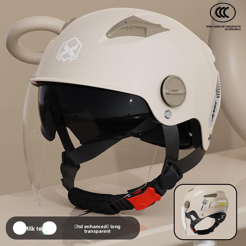 Electric Motorcycle Helmet Men's Summer Sun Protection Battery Car Women's Four-season Helmet