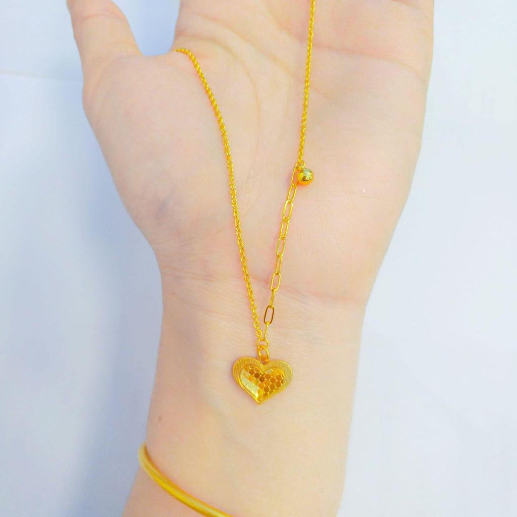 Golden CNC Dragon Scale & Butterfly Princess Pendant with Honeycomb Face, Lucky Clover, and Gourd Necklace