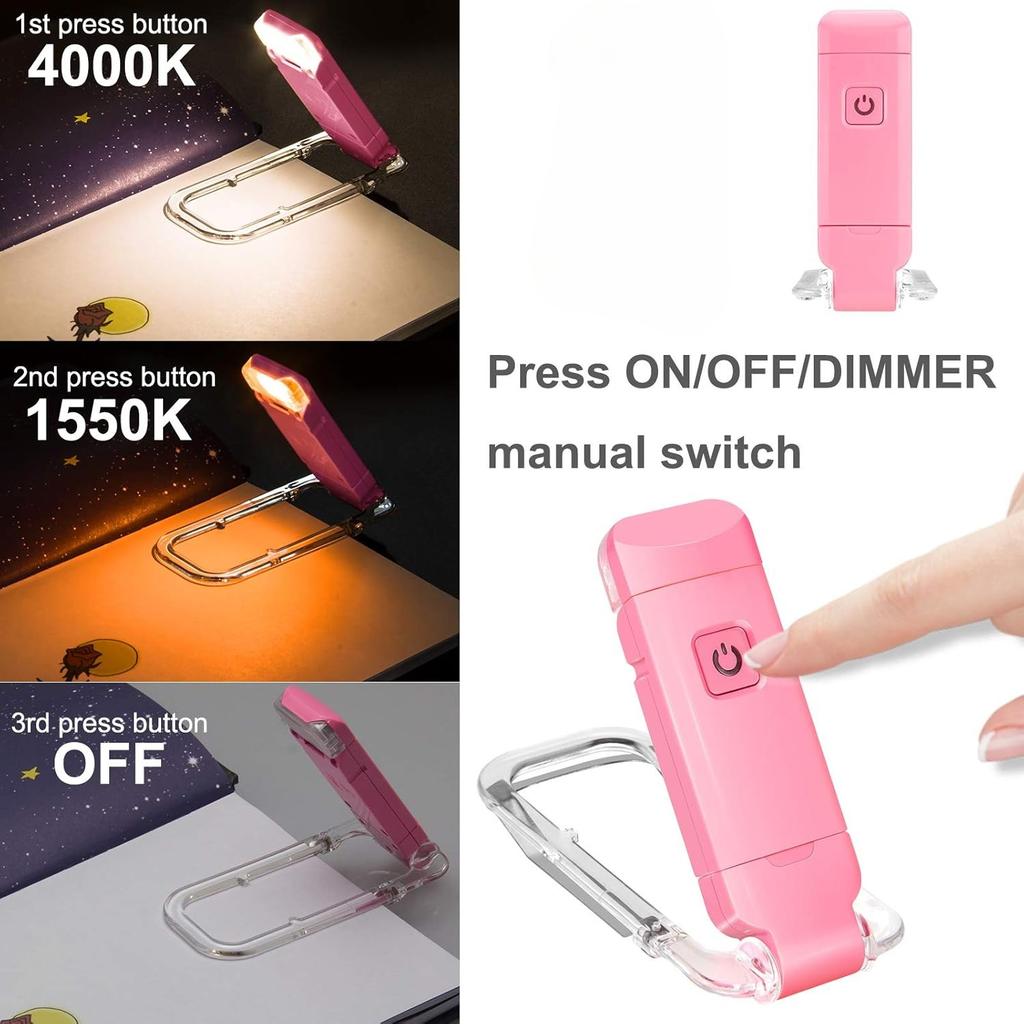 Mini Light Reading Clip Light LED Small Night Light USB Charging Adjustable Brightness Eye Protection Portable