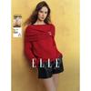 ELLE Women's Wool Blend Hollow Knit Shawl Sweater