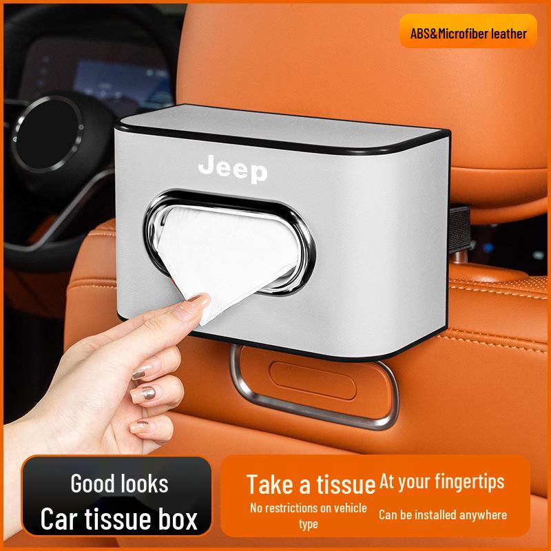 Car Tissue Box for Jeep Compass, Liberty, Patriot, and Commander: Armrest and Seat Back Pull-Out Design
