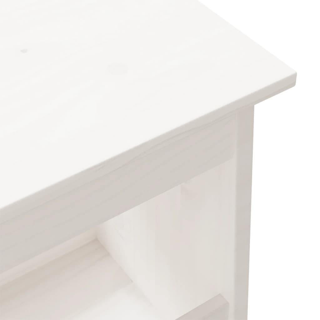 Hallway Bench White 100 x 28 x 45 cm Solid Pine Wood