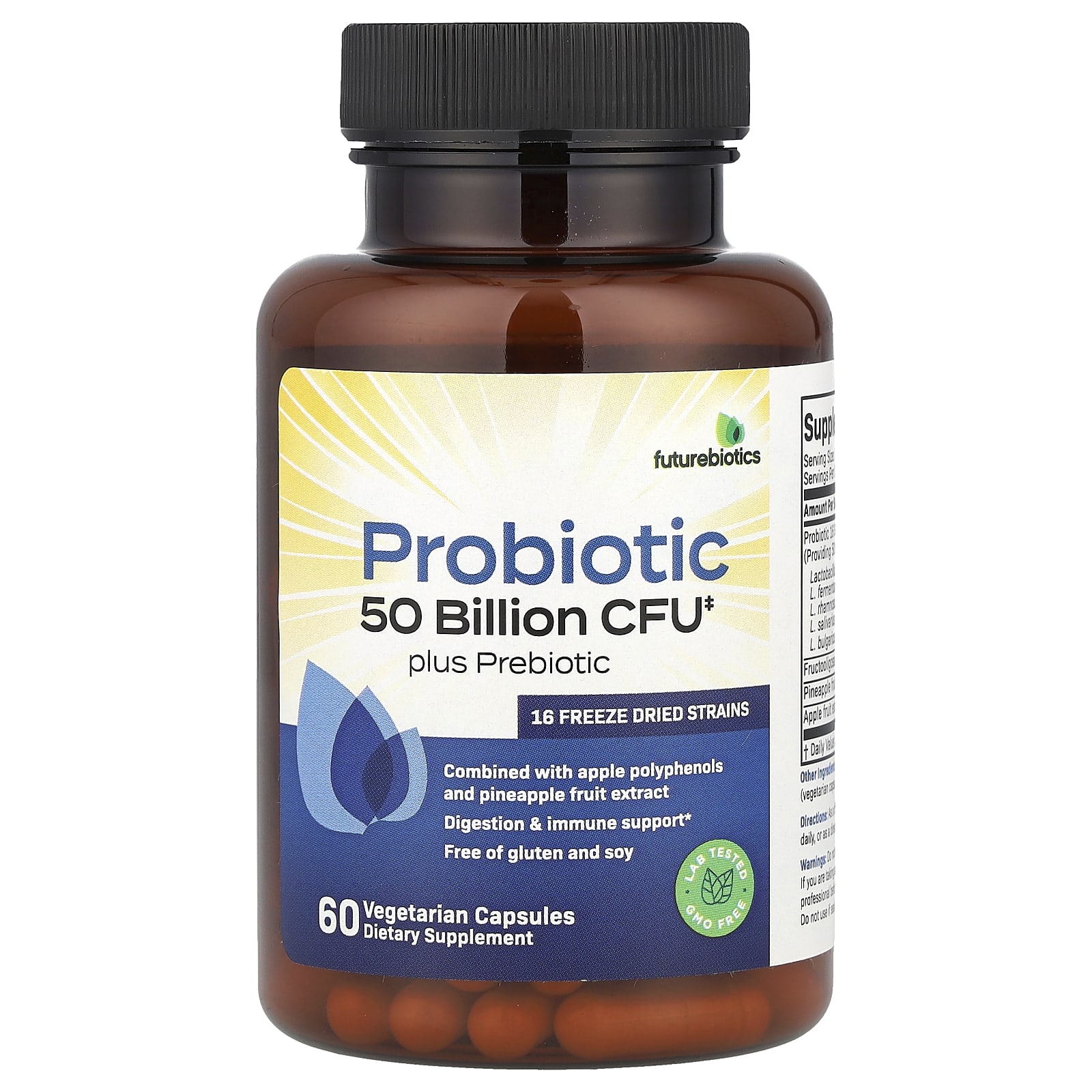 

Probiotic Plus Prebiotic, 50 Billion Cfu, 60 Veggie Capsules (25 Billion Cfu per Capsule)