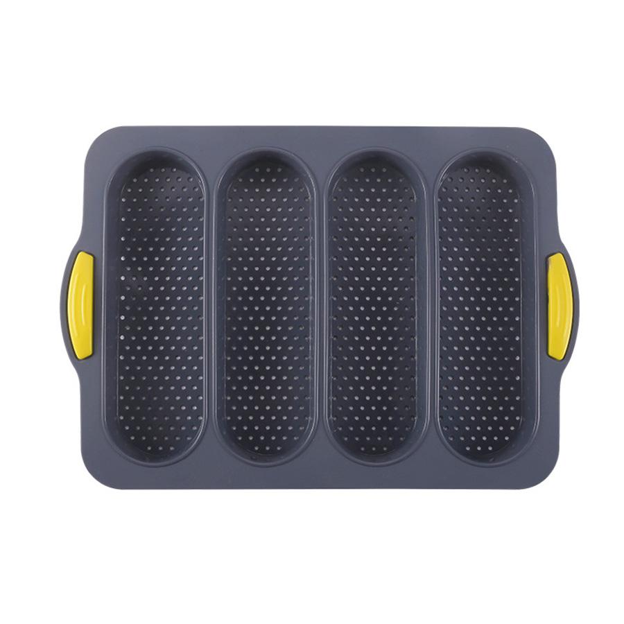 Silicone Baguette Pan 4 Holes Baguette Pan Bread Baking Pan Silicone Loaf Pan Easy To Release French Toast Bread Baking Tray