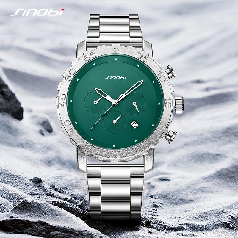 SINOBI New Arrival Men's Chronograph Watches Original Design Man's Quartz Wristwatches Geneva Sports Clock