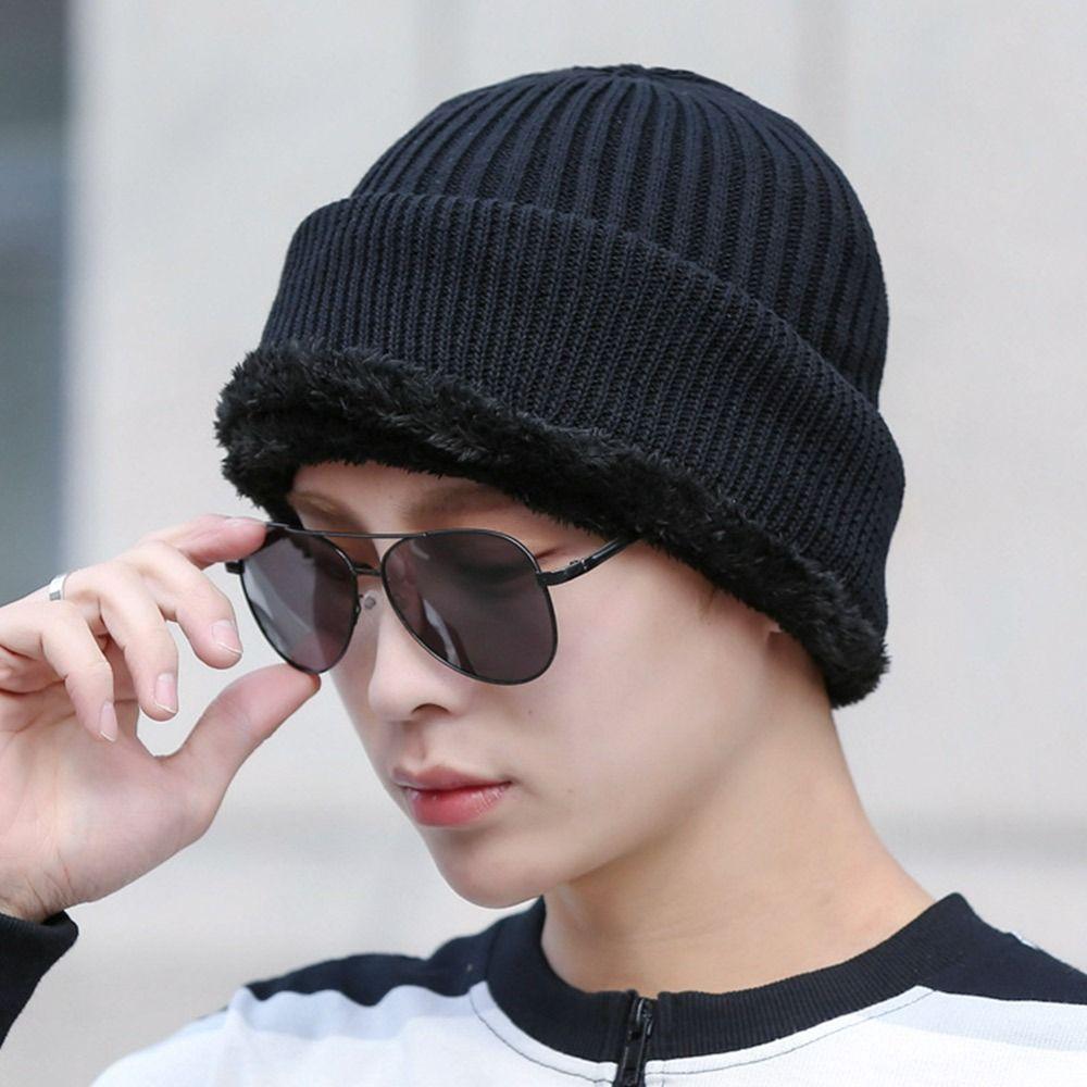 Fleece Neck Scarf Cap Soft Balaclava Winter Knitted Hat  Men Women