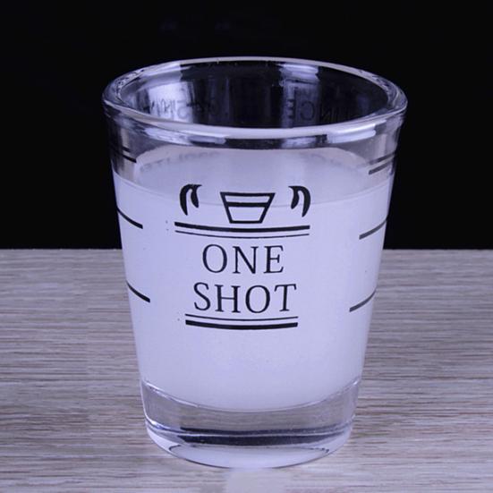 Shot Glass Measuring Cups Espresso Jigger with Scale Heavy Glass Cups for Kitchen Bar Accessories Baking Cooking