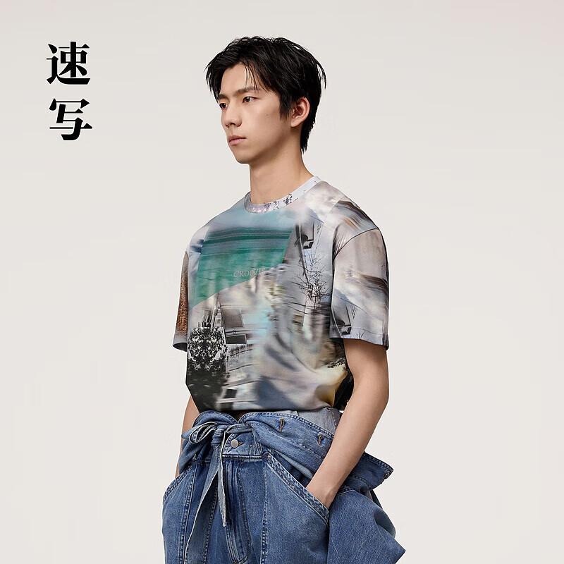 Men s 2024 Spring Loose Fit Round Neck Short Sleeve T-shirt S