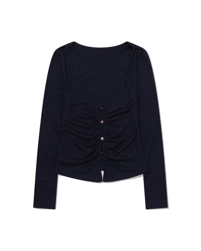 MOAA Shimmer Button Long Sleeve (Navy)