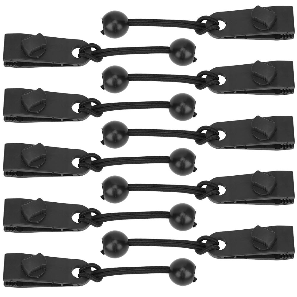Outdoor Tent Retaining Clips Windproof Fixing Clamp with Bungee Cord for Camping Awning Caravan