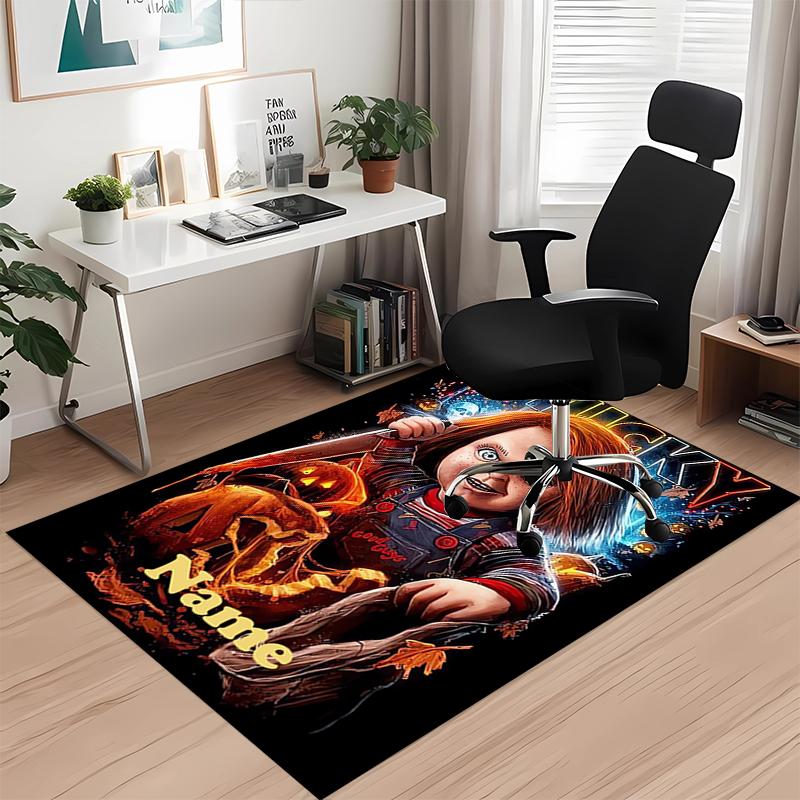 Custom Name Chucky Printed Carpet, for Office Chair Living Room Bedroom Kitchen Room Decor Gifts.