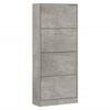 VidaXL Armoire à chaussures Gris béton 63x24x147 cm Bois d'ingénierie 342545