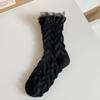 JK Japanese Style Pearl Kawaii Cute Princess High Long Sock Autumn Children White Lolita Girls Lace with Ruffles Stocking