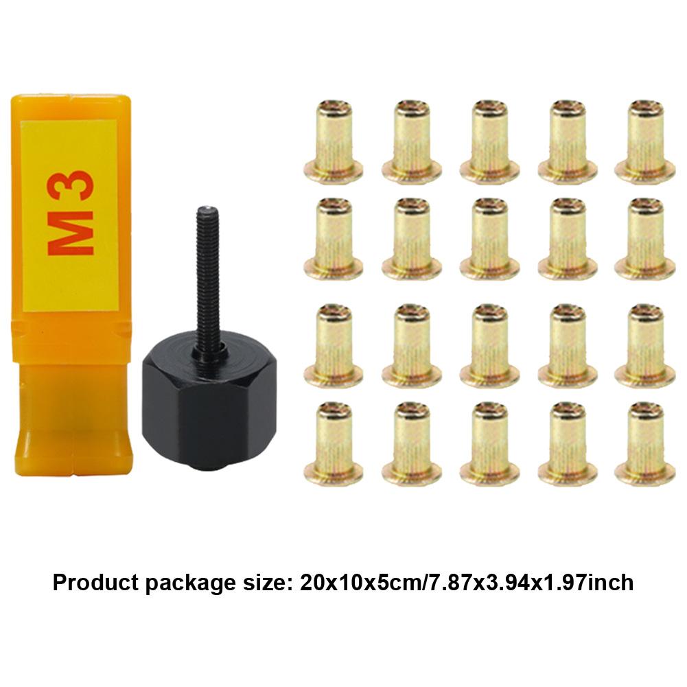 21Pcs Rivet Nut Tools Hand Rivet Nut Head Rivnuts Tools Hand Nuts Riveter Rivnut Tool for Nuts M3 M4 M5 M6 M8 M10