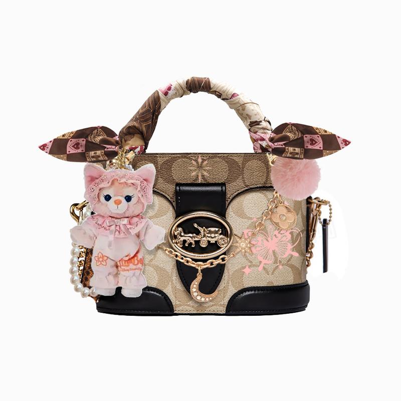 

COACH handbag [Customized bag] Georgie 20, classic, fashionable and versatile JELLYCAT cowhide, wind Rongxue Narrative Basic Pack (bag + dust bag) коричневий