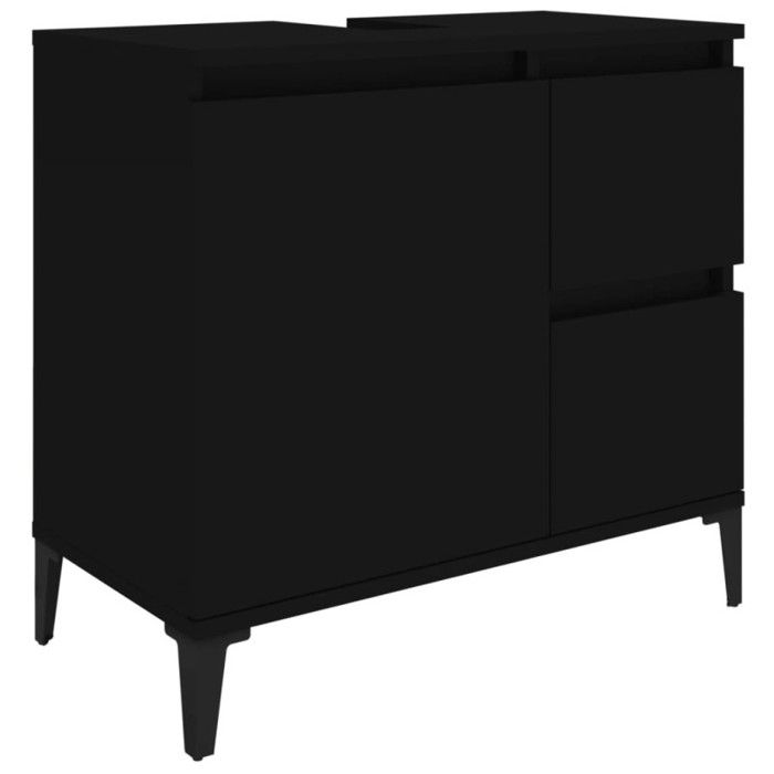 VidaXL Armoire de salle de bain noir 65x33x60 cm bois d'ingénierie 819829