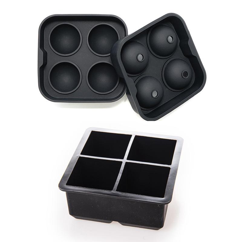 Silicone Ice Mold with Lid - Round & Square Large Ice Cube Tray, Six-Grid Honeycomb Design, 37 Cubes.