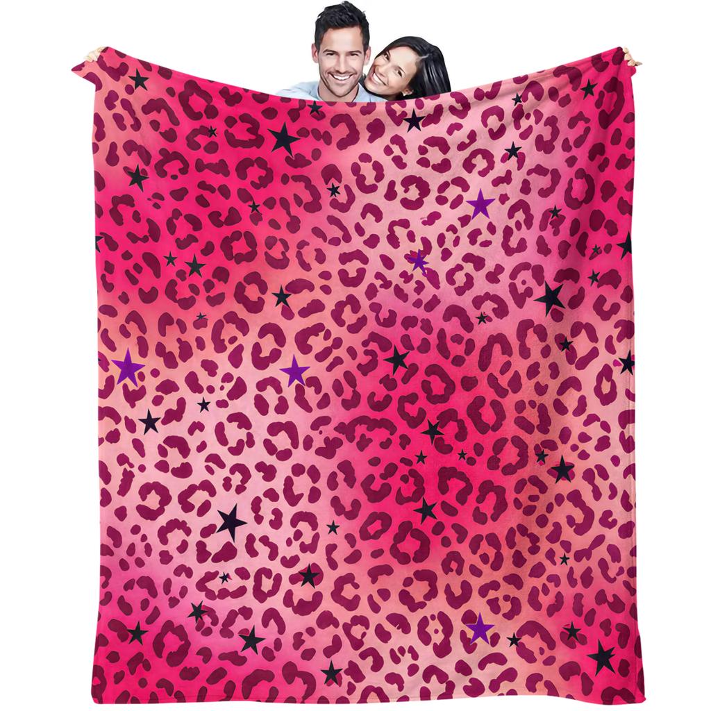 Trendy Leopard Print Blanket Flannel Blanket Throw Blanket Warm Blanket Gift Blanket Adult Sofa Decor