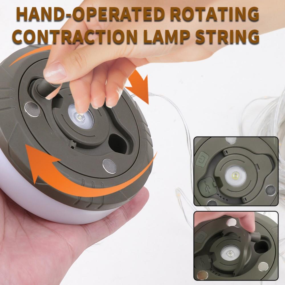 4 in 1Quick Storage 32.8FT Rechargeable Indoor Outdoor Fairy Lights String with 8 Lighting Modes, Hanging Portable LED for Christmas Decor Patio Party