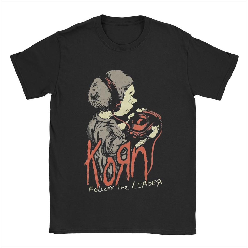 Korn T Shirt for Men Cotton Leisure T-Shirt Round Collar Tee Shirt Short Sleeve Tops Summer