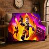Cartoon R-Robloxs Spiel Gamer Flanelldecke Weiche Warme Überwurfdecke für Schlafzimmer Wohnzimmer Bett Reise Camping Picknick Geschenk