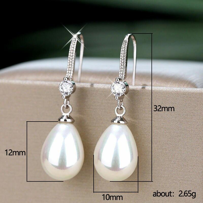 925 Sterling Silver Pearl Drop Earrings for Women Luxury Graceful Accessories Earrings Birthday Gift Wedding JewelryGood Product