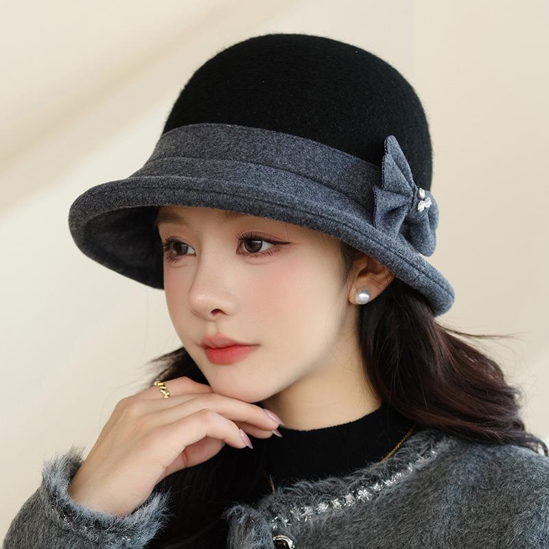 Mode Glockenhut Damen Vintage Mode Fischerhut Herbst Winter Ganzjahresmodeaccessoire, Wintermütze für Damen, Damen Wintermützen