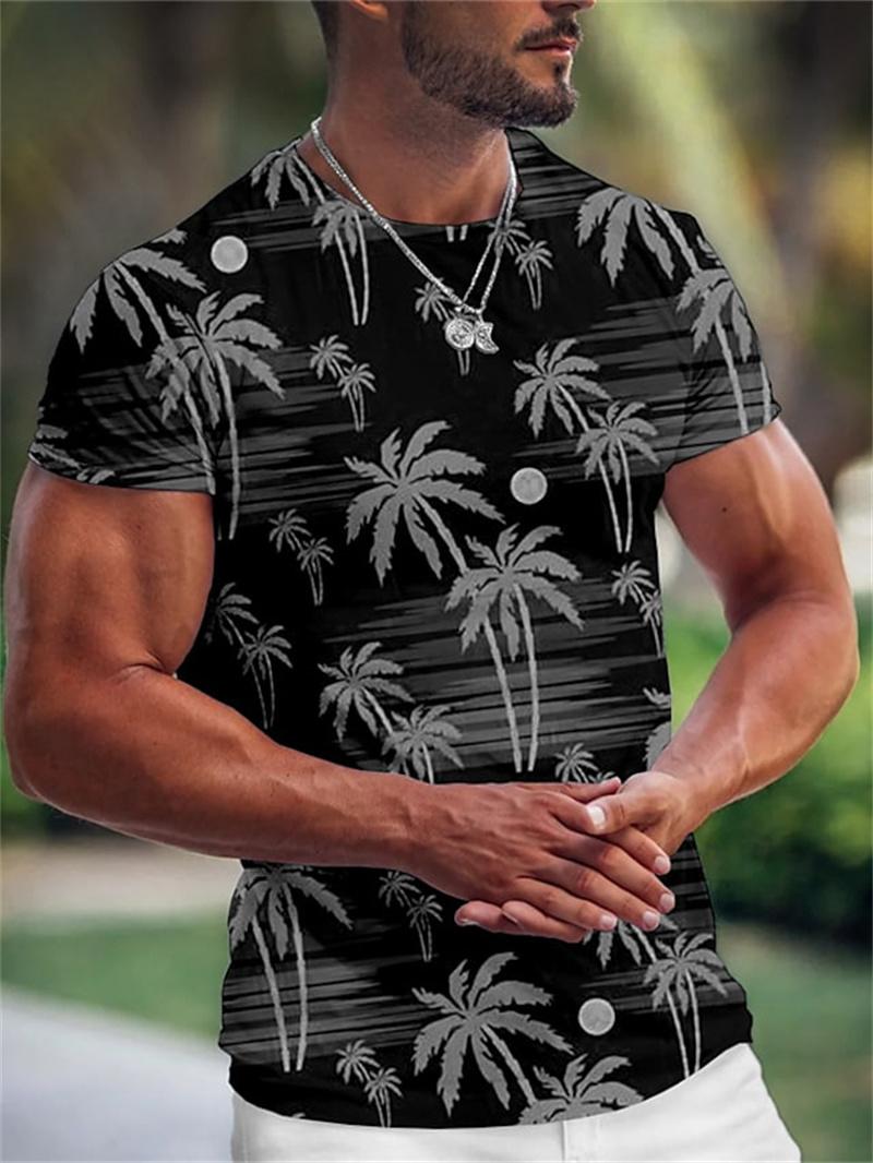 

Летняя гавайская мужская футболка с 3D принтом дерева и графическим рисунком, модная одежда с короткими рукавами, большие уличные футболки Camiseta XL