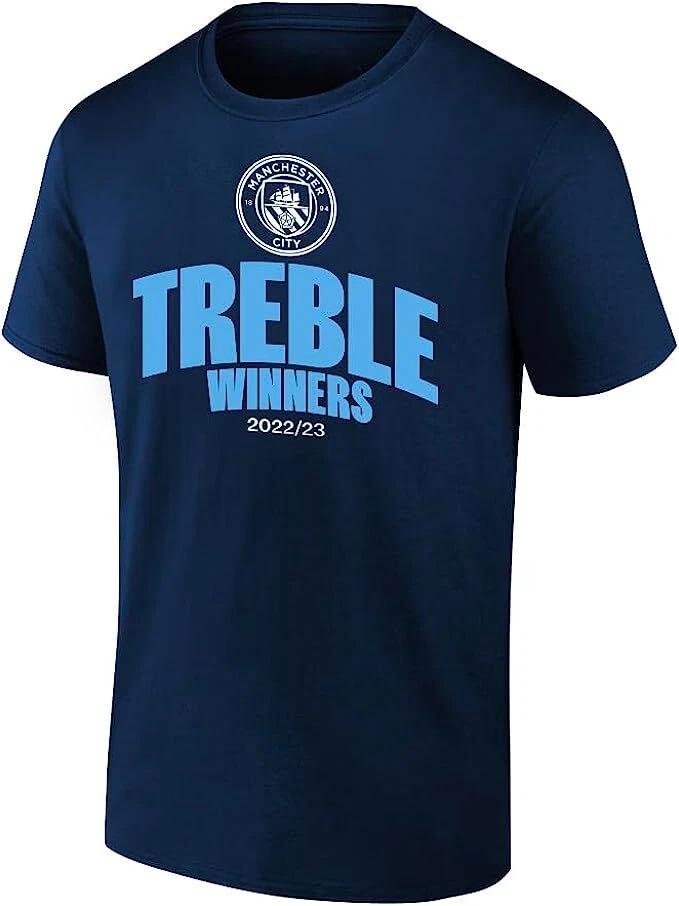 Manchester City 2023 Treble Winners Adult Champions T-Shirt Navy 4XL