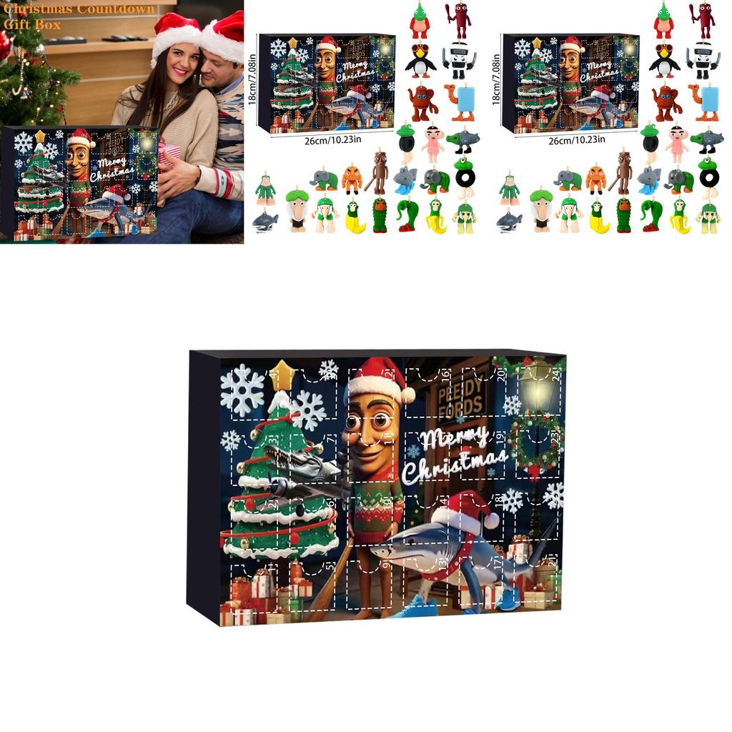 Calendar de Advent Acrilic Italian Brainrot Cu Figurine Personaj Pentru Decor de Sărbători