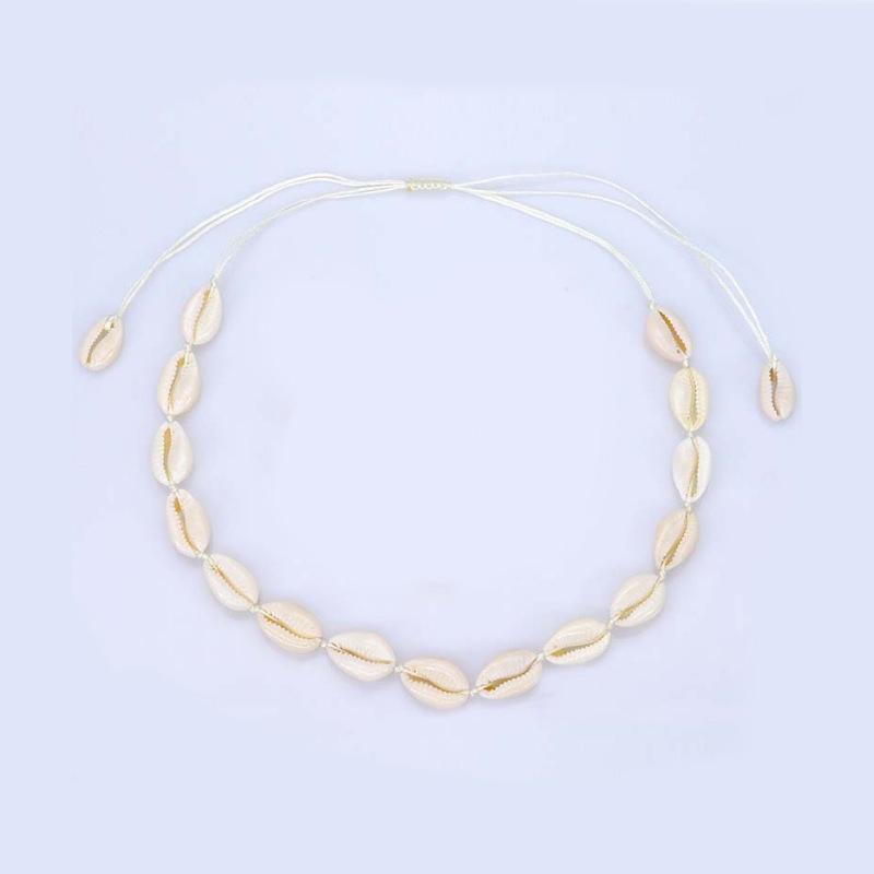 Natural Sea Shell Charm Bracelets Necklace For Women Men Summer Sandy Beach Handmade String Rope Hand-woven Shells Accessories