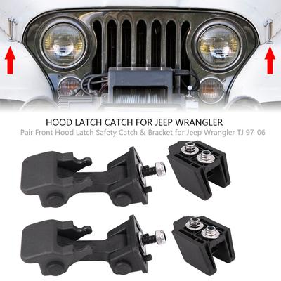 1 pár Első Motorháztető Zárfogó és Tartókonzol Rögzítők Motorhoz Wrangler TJ 1997-2006