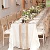 2 Stück Für Ländliche Hochzeit Event Party Esstisch Dekorationen Vintage Natürliche Jute Spitze Sackleinen Hessisch Tischläufer