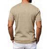 Men's Casual And Fashionable -color Textured T-shirt With Round Neck And Short Sleeves