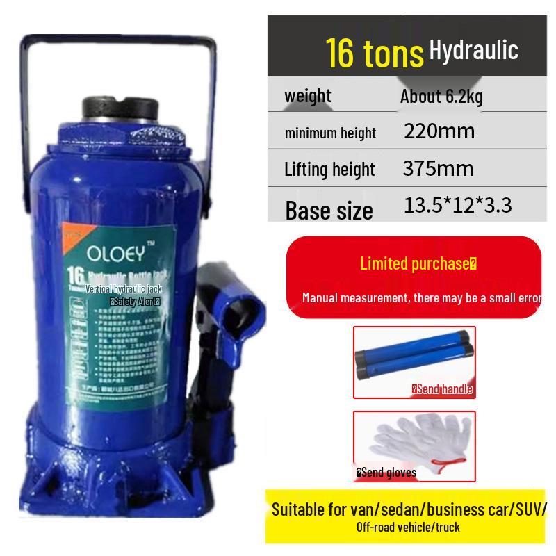 Hand-Operated Vertical Hydraulic Jack: 2T, 5T, 8T, 10T, 16T, 50T Capacity for Auto Repair